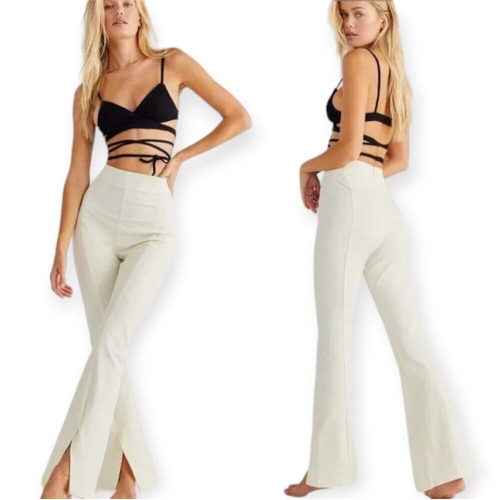 We the Free Faux Leather Cream Pants